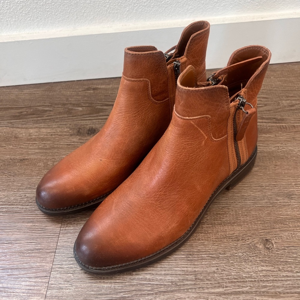 Franco Sarto Women’s Tan Leather Ankle Boots